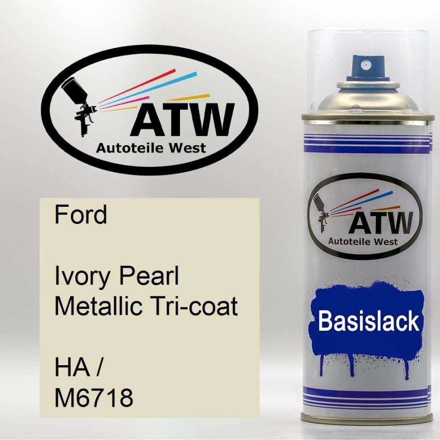 Ford, Ivory Pearl Metallic Tricoat, HA / M6718: 400ml Sprühdose, von ATW Autoteile West.
